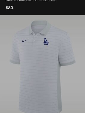 Nike Men’s White Polo with Navy LA Logo